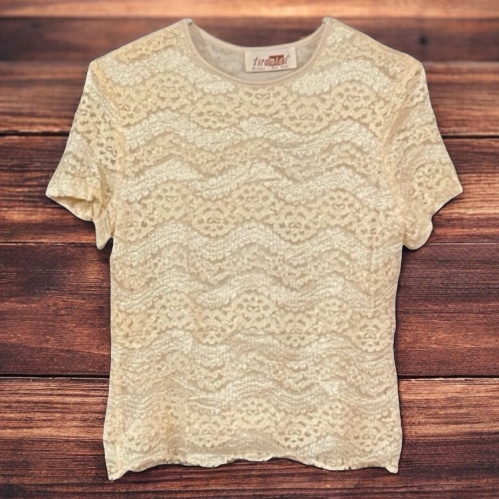 VINTAGE STRETCH LACE BLOUSE SIZE LARGE
